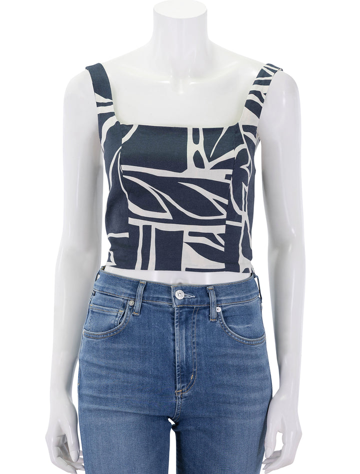 front view of zoe hemp tank in midnight mosaic 2