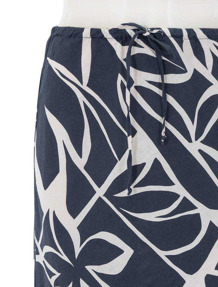 close up view of avery midi skirt in midnight mosaic