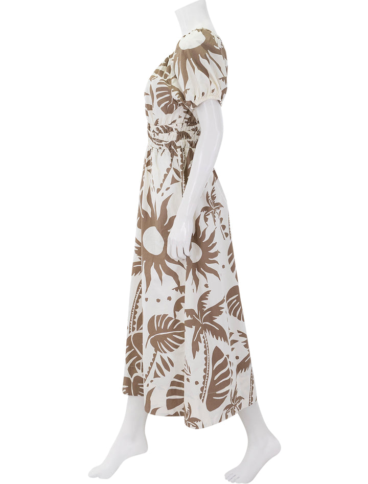 side view of emery poplin dress in slarlit desert