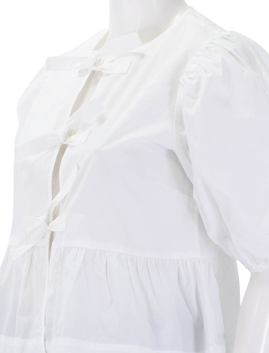 cotton poplin peplum blouse in bright white