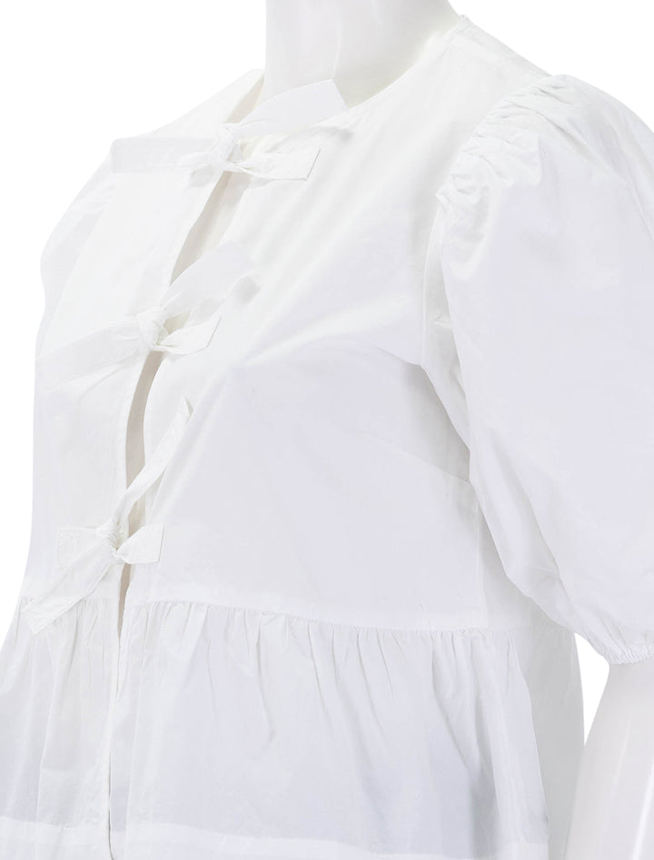 cotton poplin peplum blouse in bright white