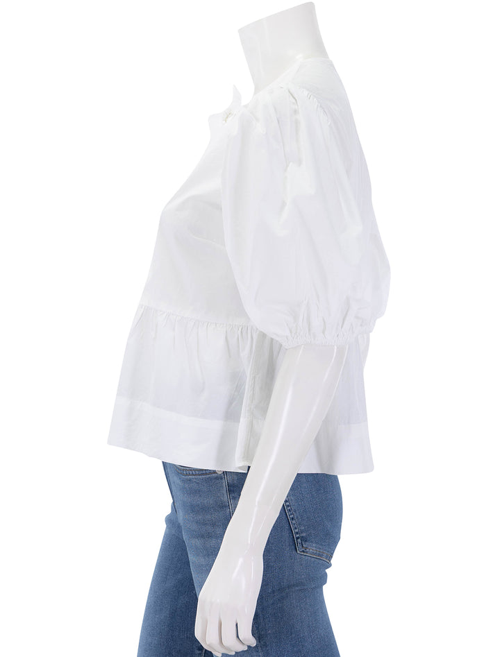 cotton poplin peplum blouse in bright white