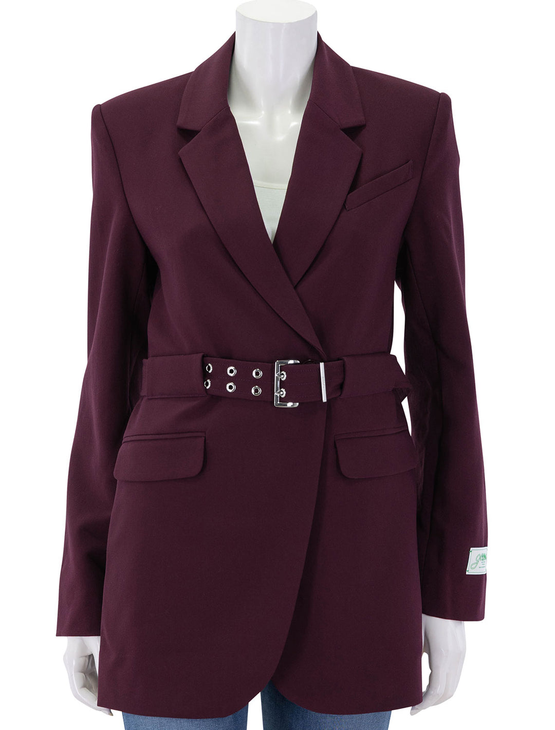 front view of twill suiting blazer in port royale
