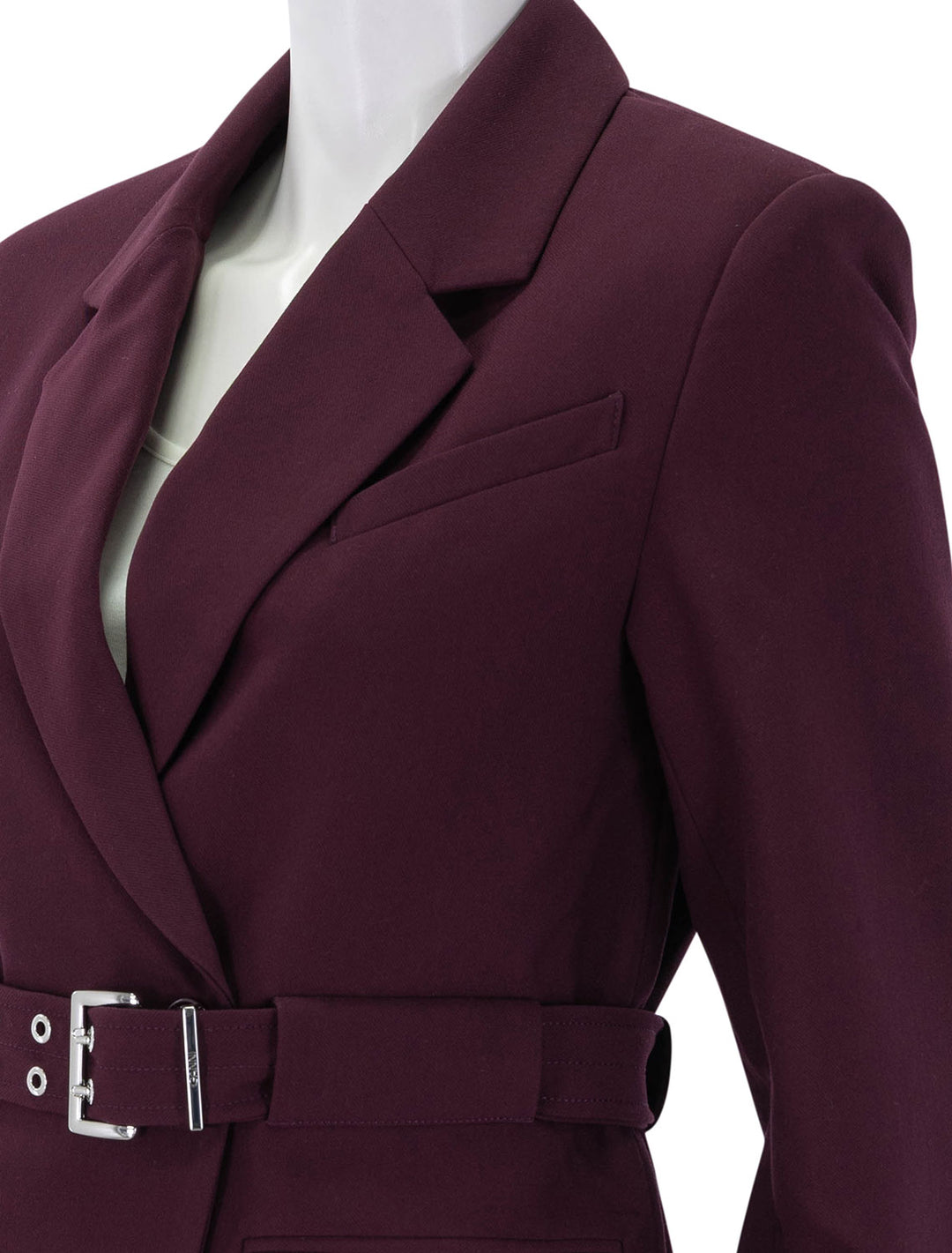 close up view of twill suiting blazer in port royale