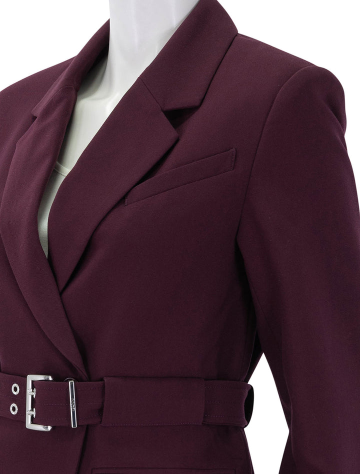 close up view of twill suiting blazer in port royale