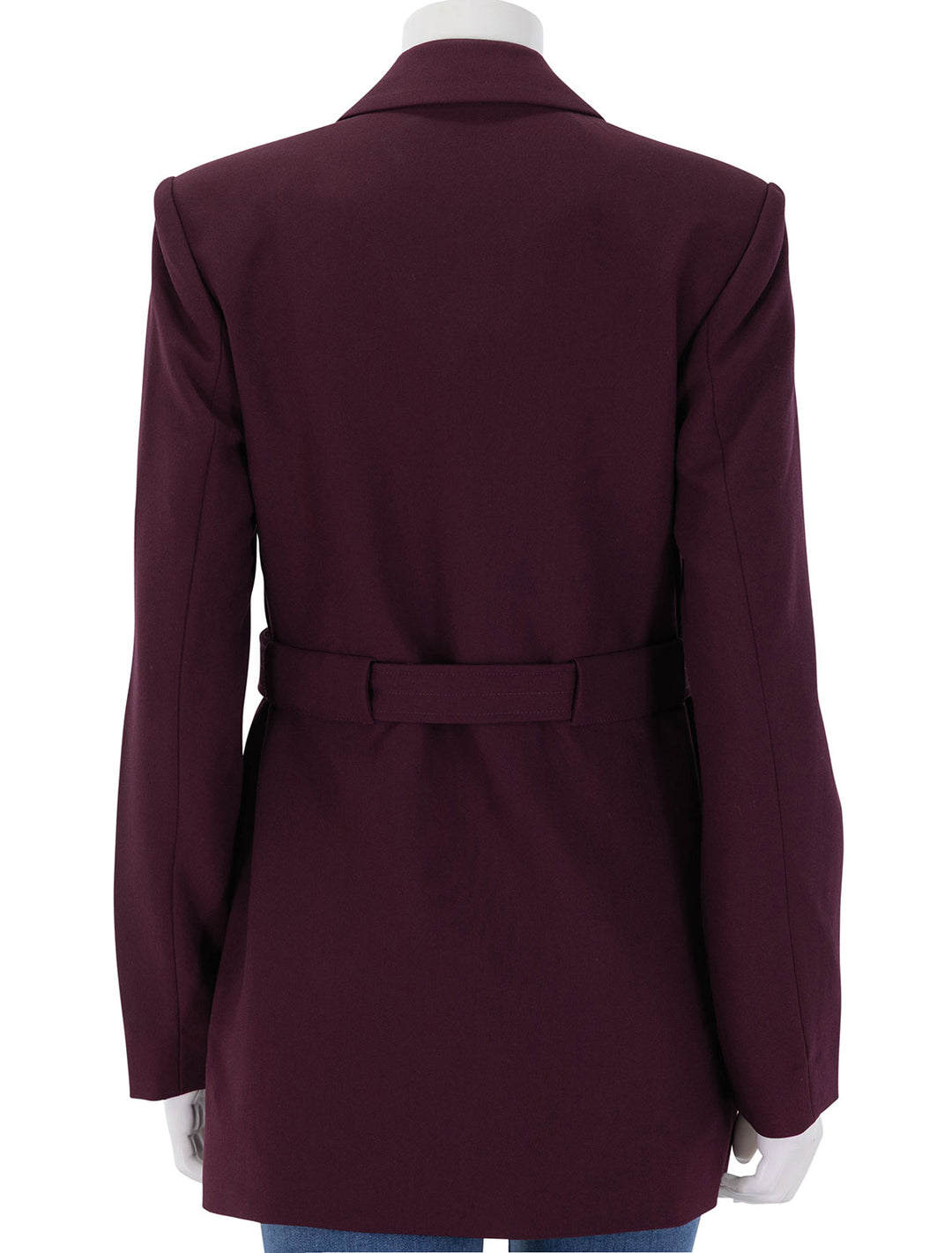 back view of twill suiting blazer in port royale