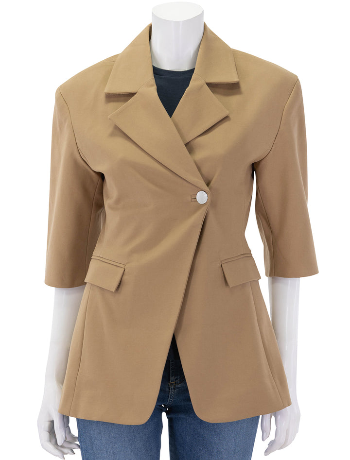 3/4 sleeve blazer in tigers eye