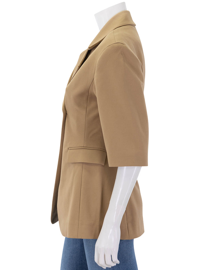 3/4 sleeve blazer in tigers eye