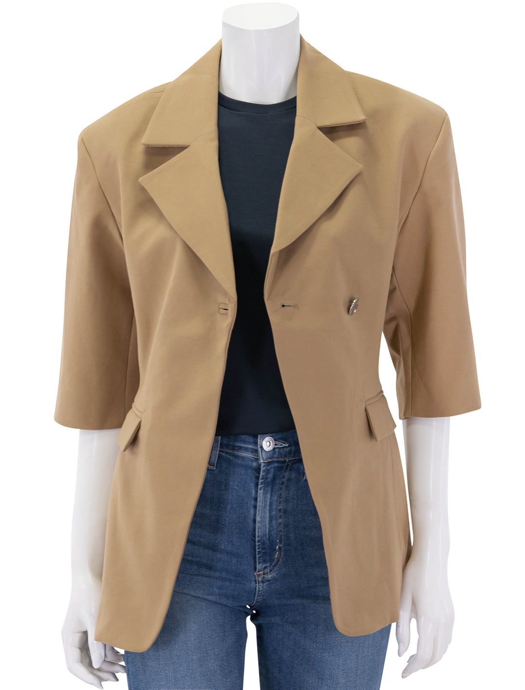 3/4 sleeve blazer in tigers eye