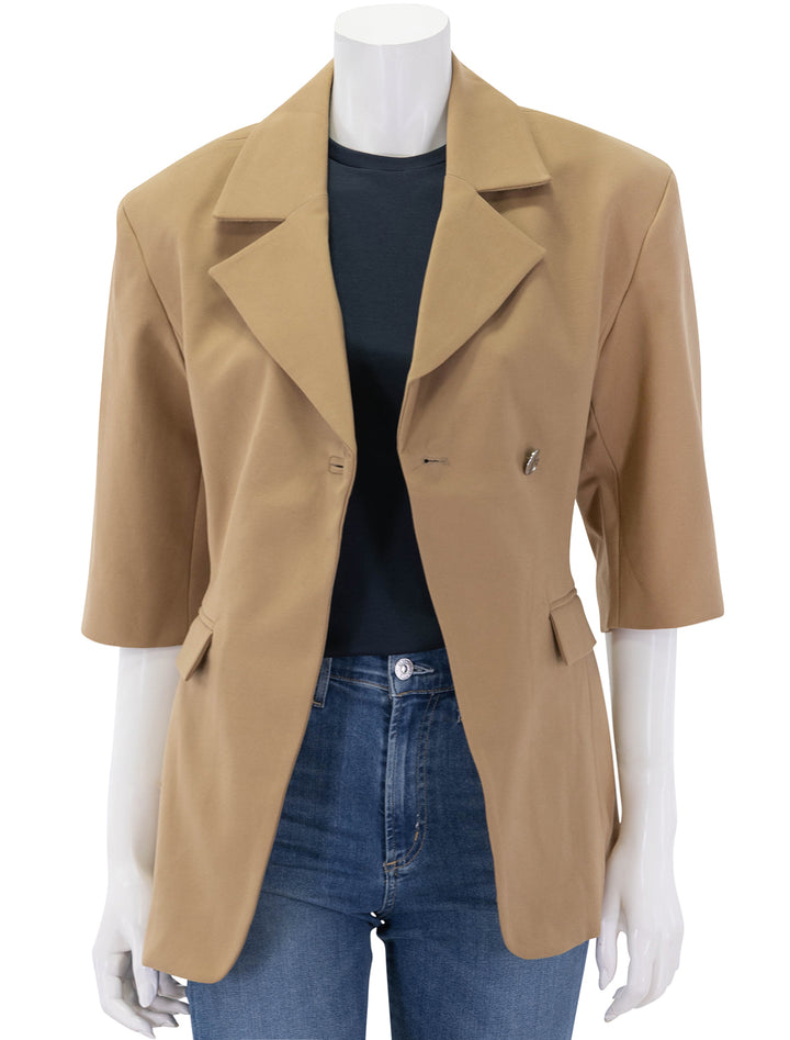 3/4 sleeve blazer in tigers eye