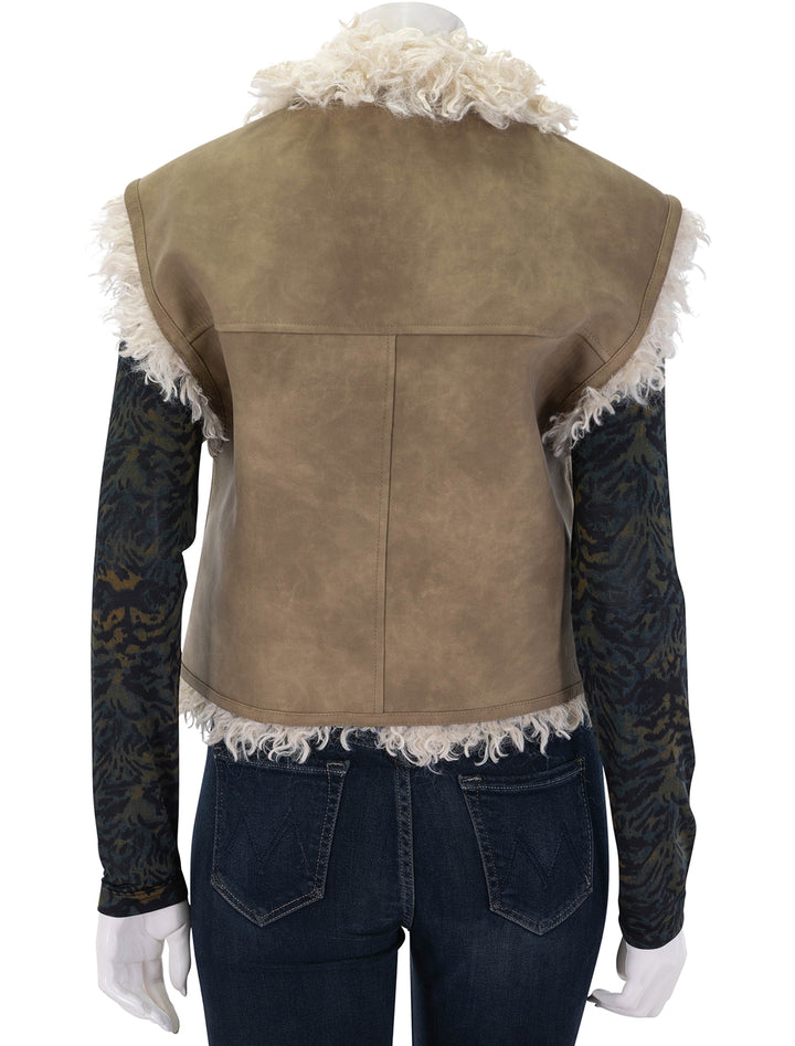 clara faux curly shearling vest