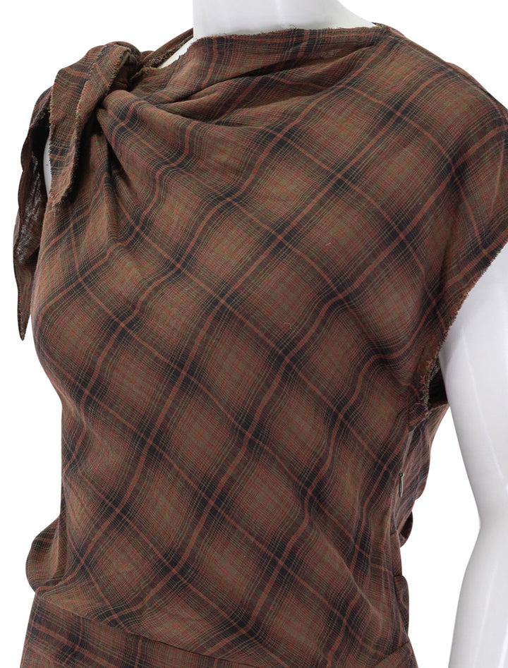 naerys dress in dark bronze plaid