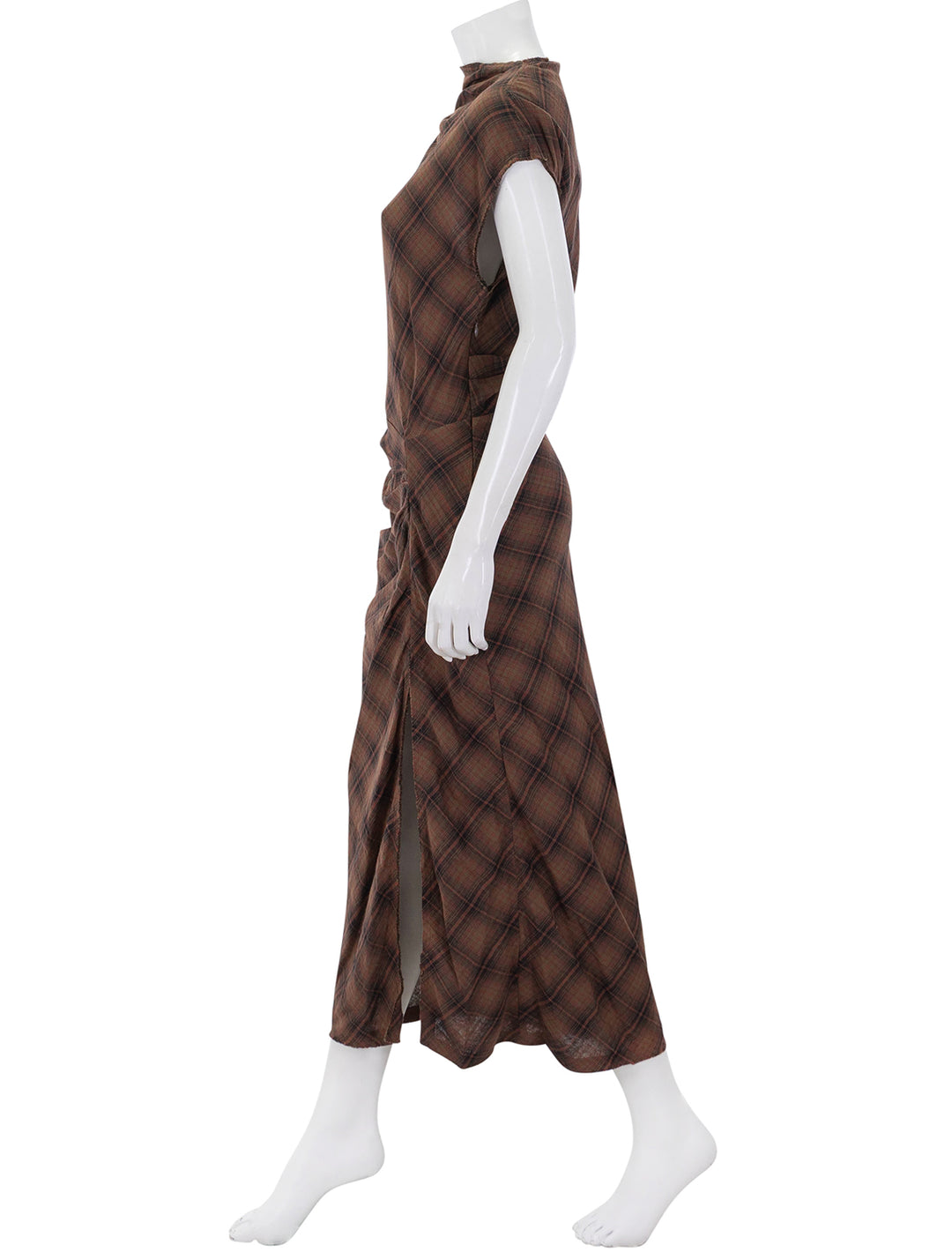 naerys dress in dark bronze plaid