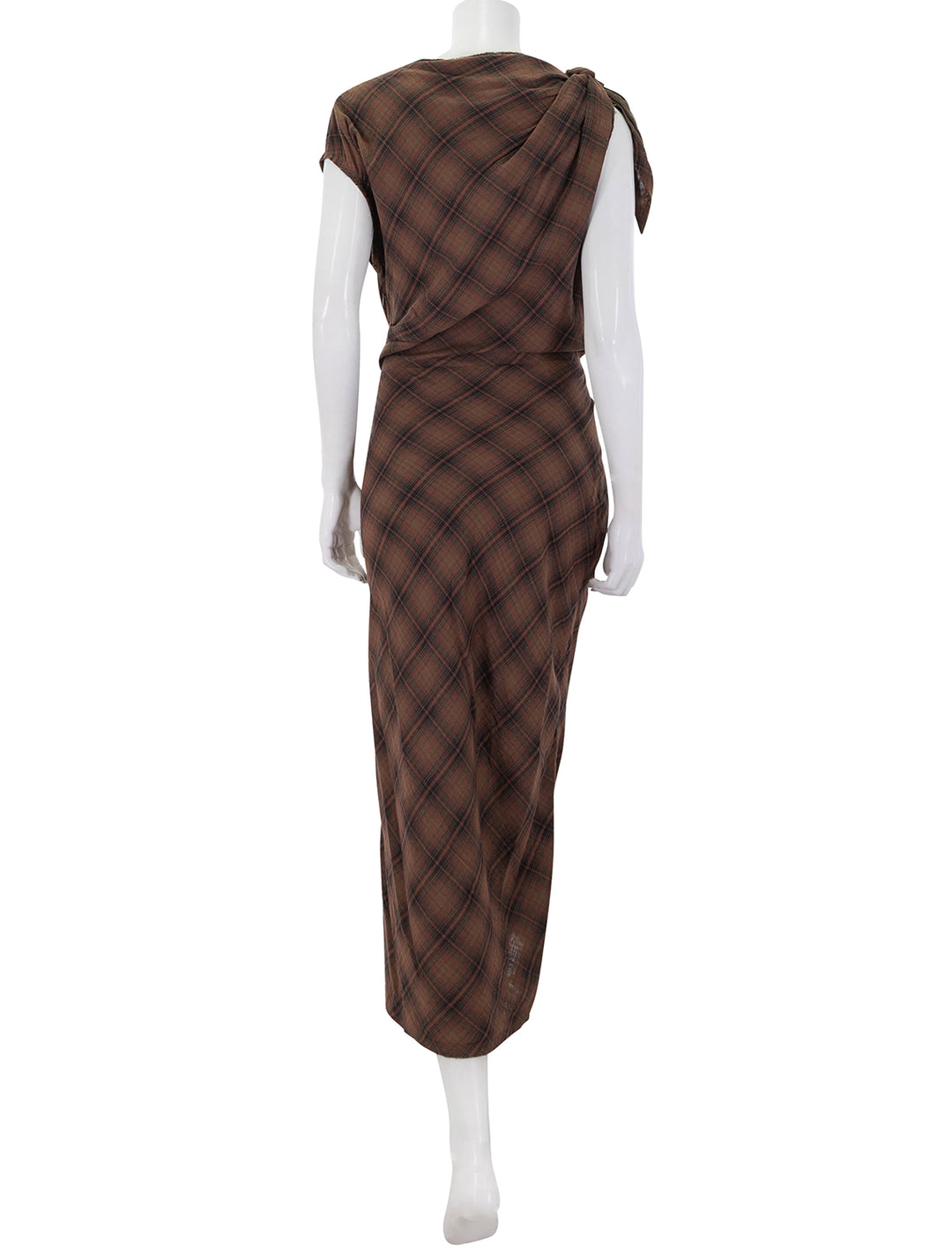 naerys dress in dark bronze plaid