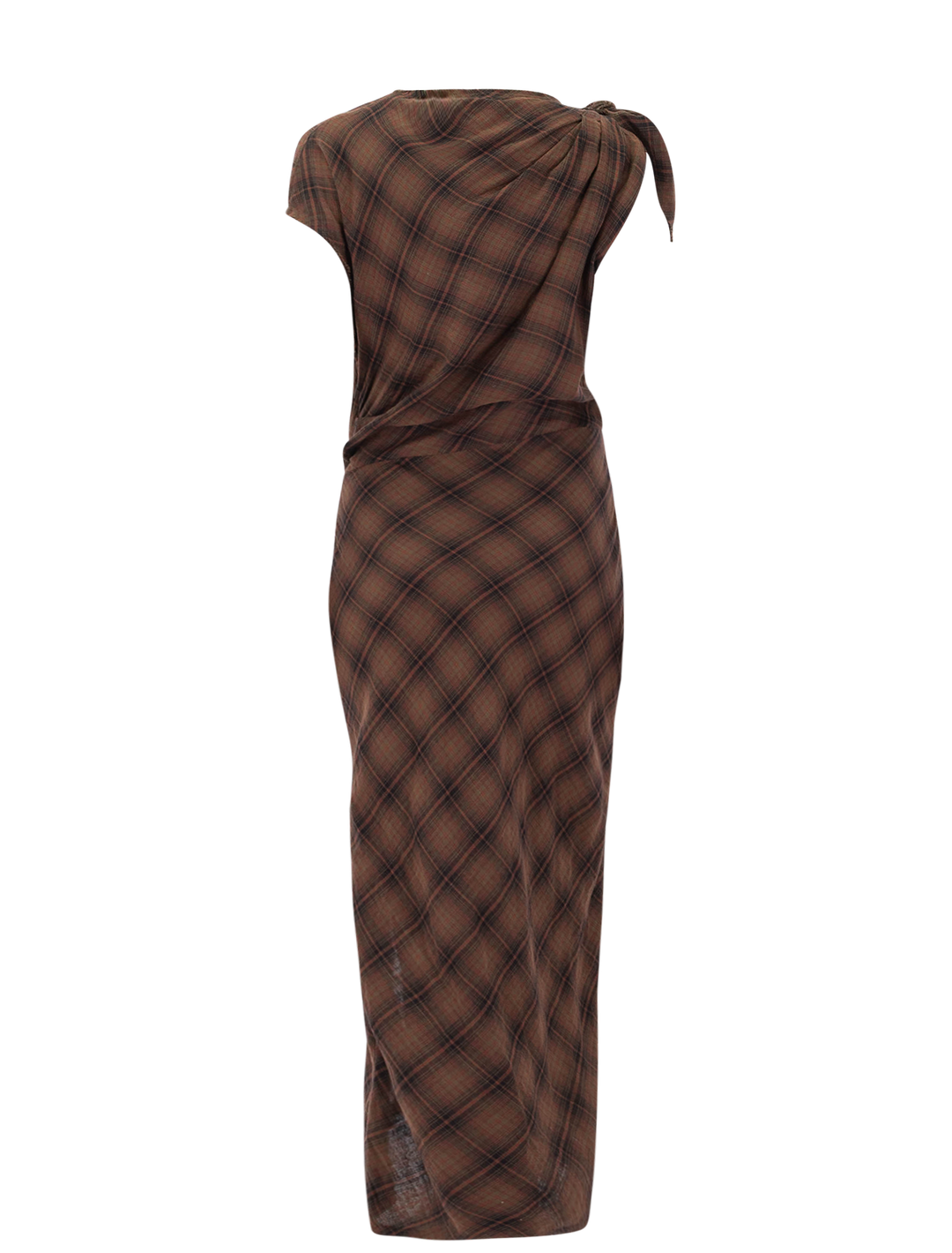 naerys dress in dark bronze plaid