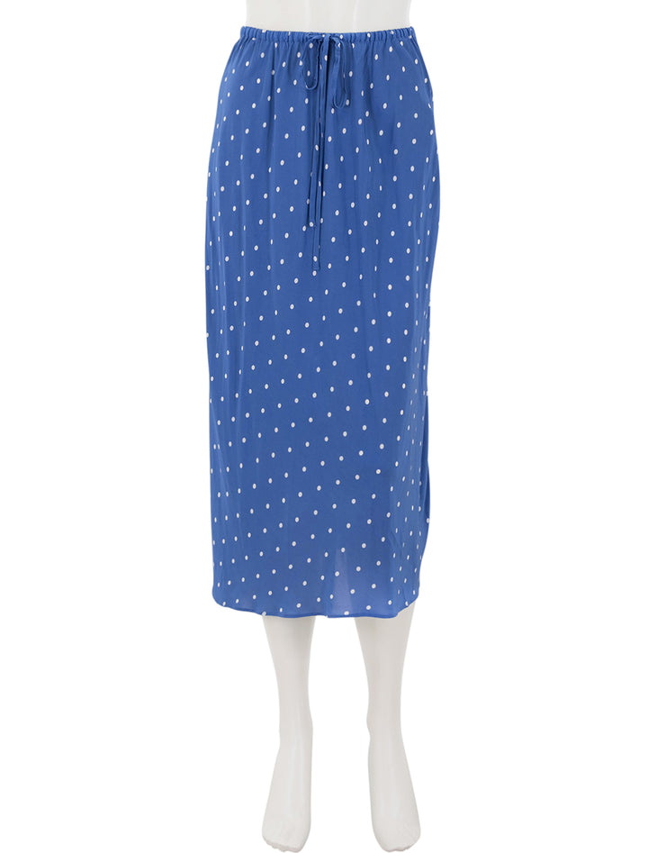 lilly slip skirt in blue with white dots