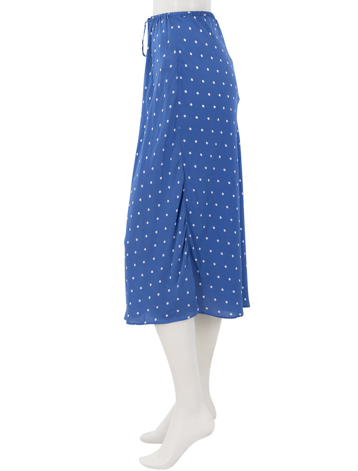 lilly slip skirt in blue with white dots