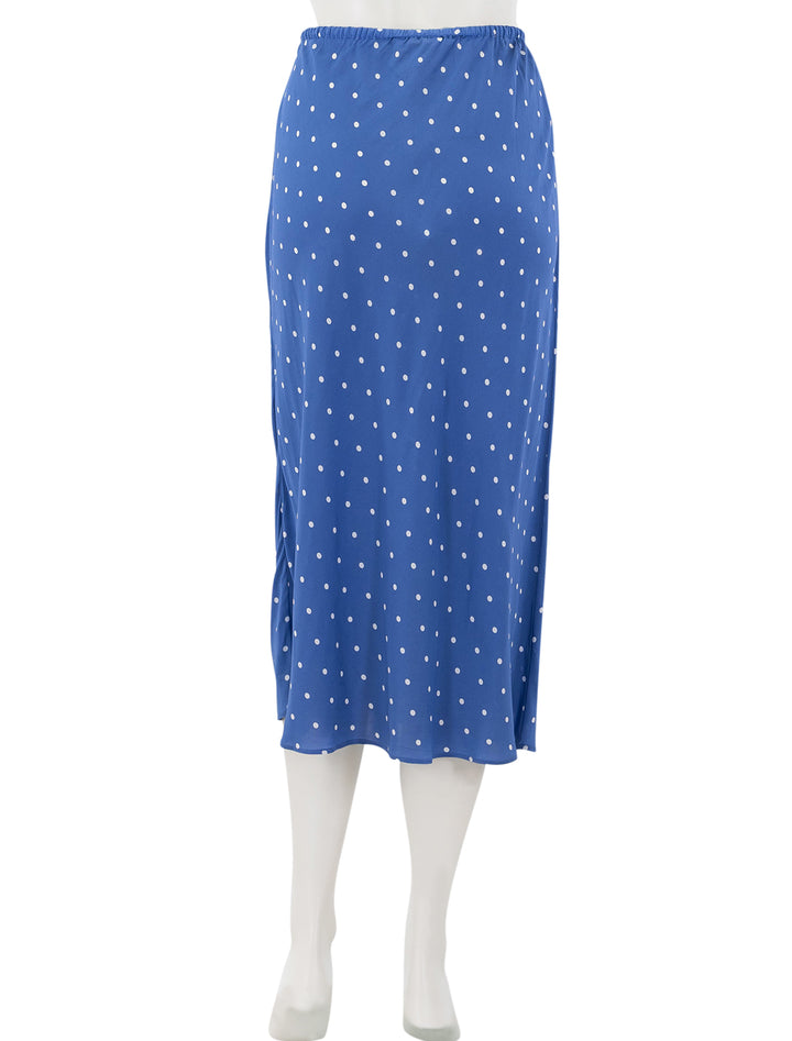 lilly slip skirt in blue with white dots