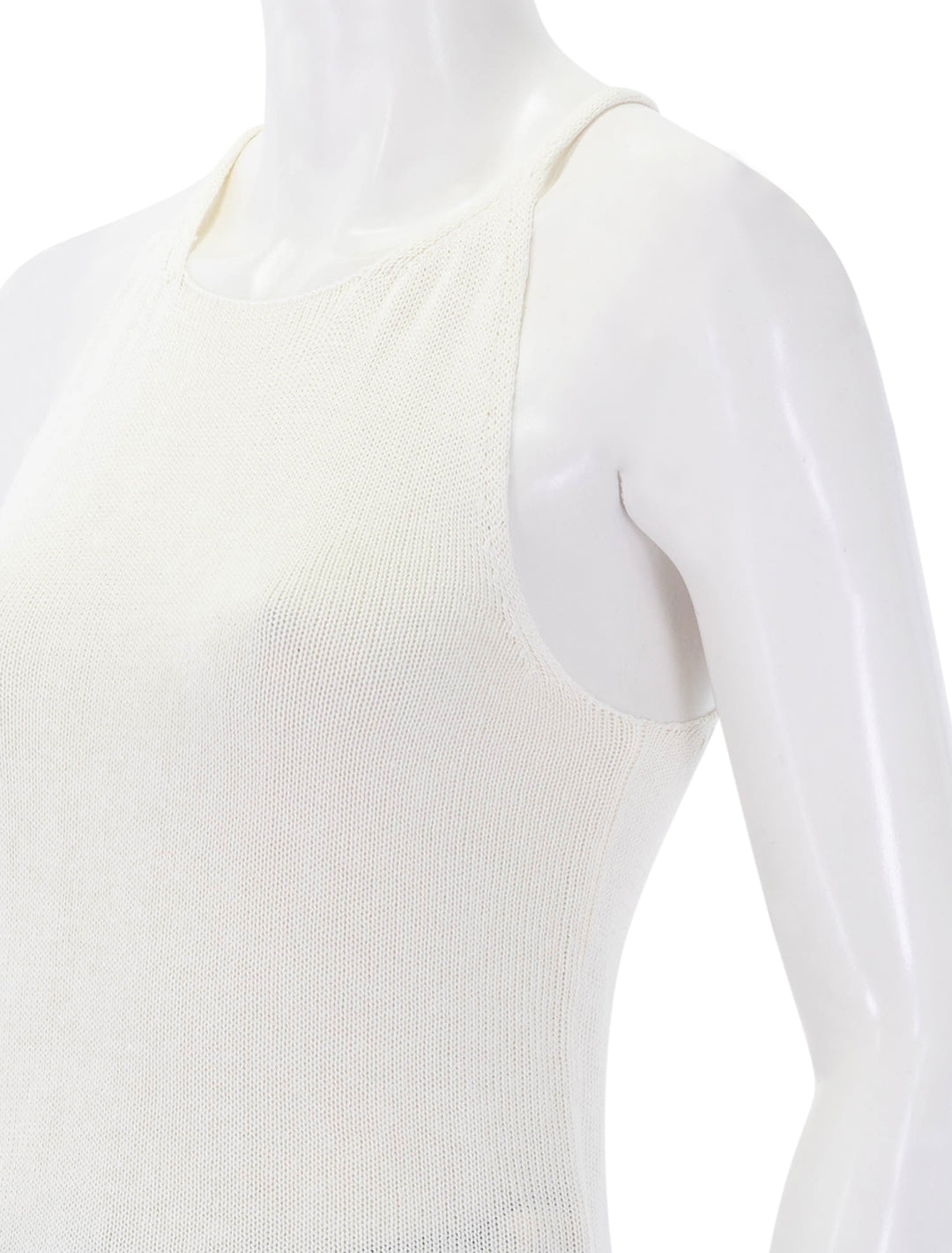 close up view of josie tank in pearl linen cotton
