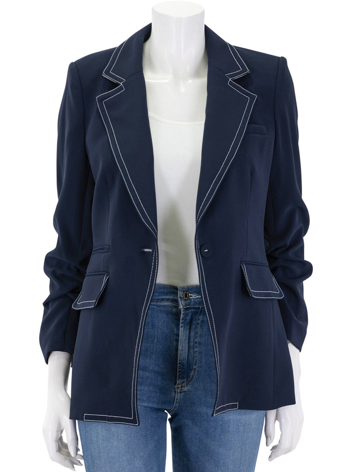 battista dickey jacket in navy with piping