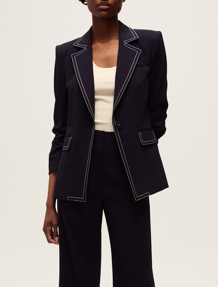 battista dickey jacket in navy with piping