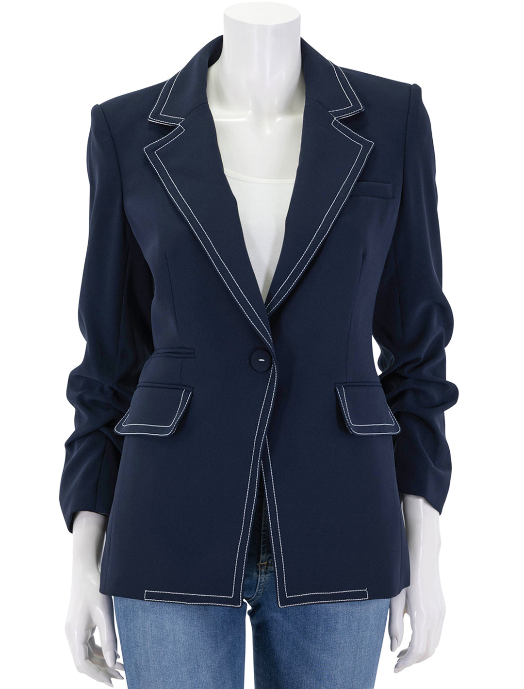 battista dickey jacket in navy with piping