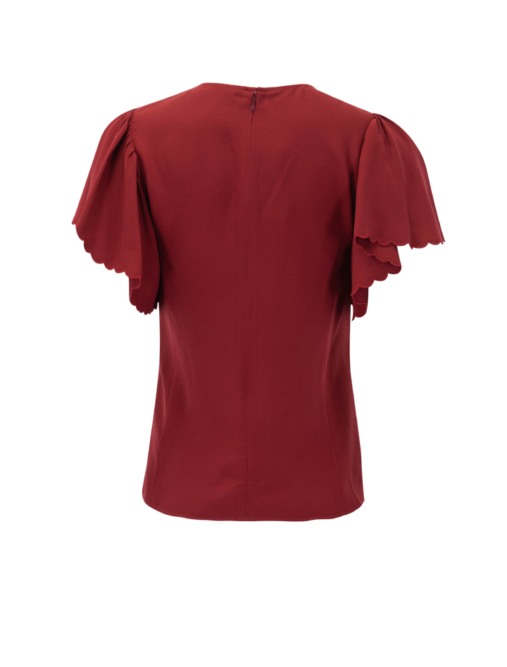 nejma flutter sleeve blouse in dahlia