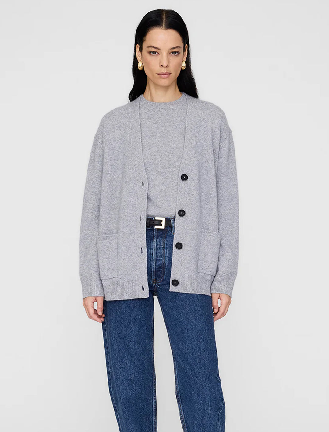 jackson cardigan in medium heather grey