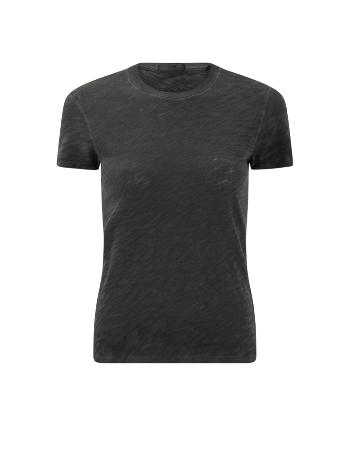 sublime wash slub jersey schoolboy tee in black