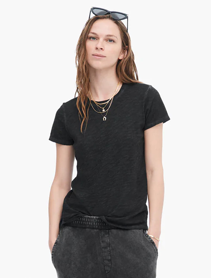 sublime wash slub jersey schoolboy tee in black