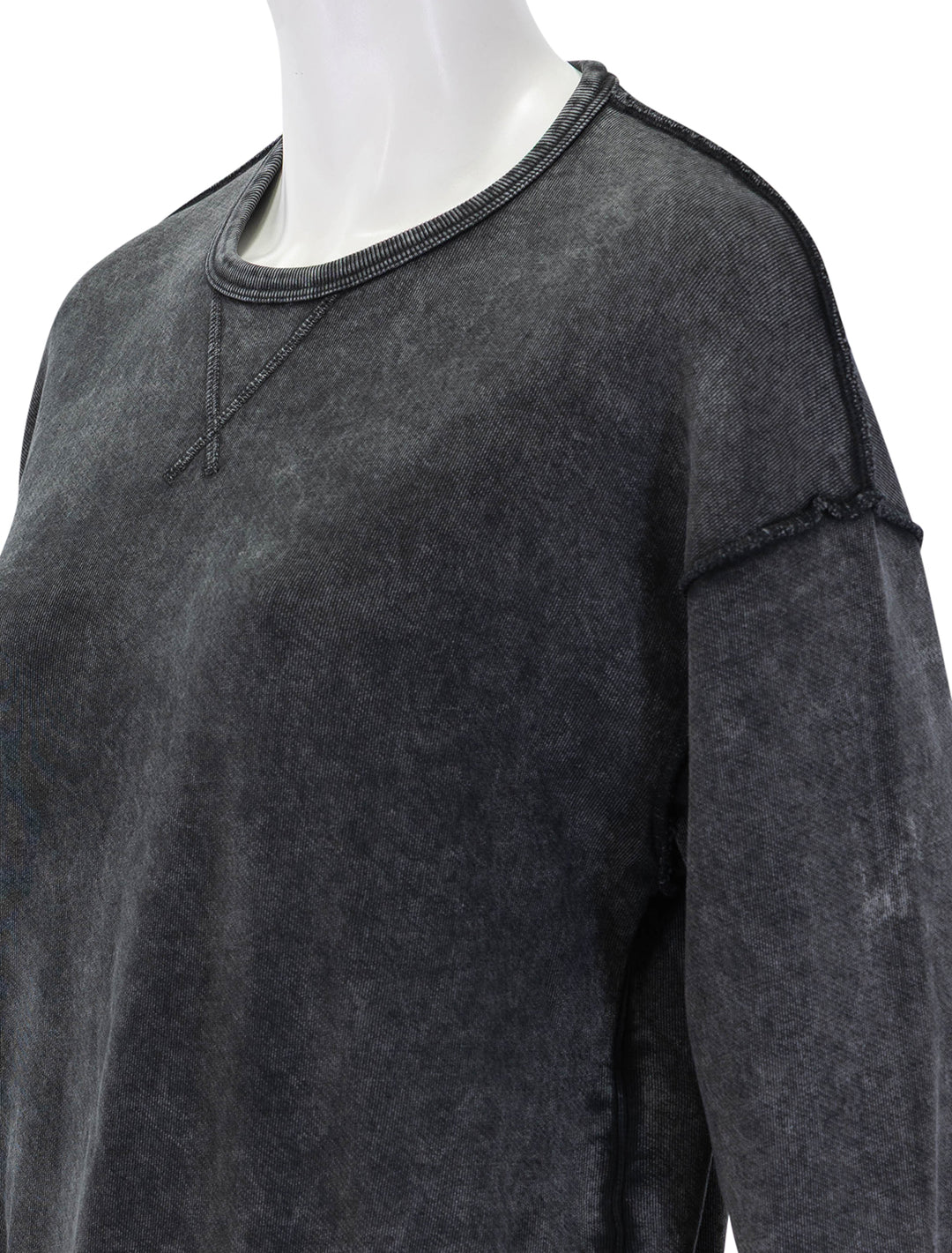 french terry pigment wash sweatshirt in black
