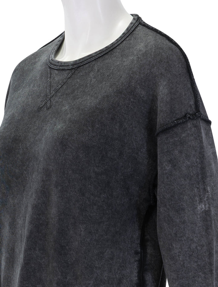 french terry pigment wash sweatshirt in black