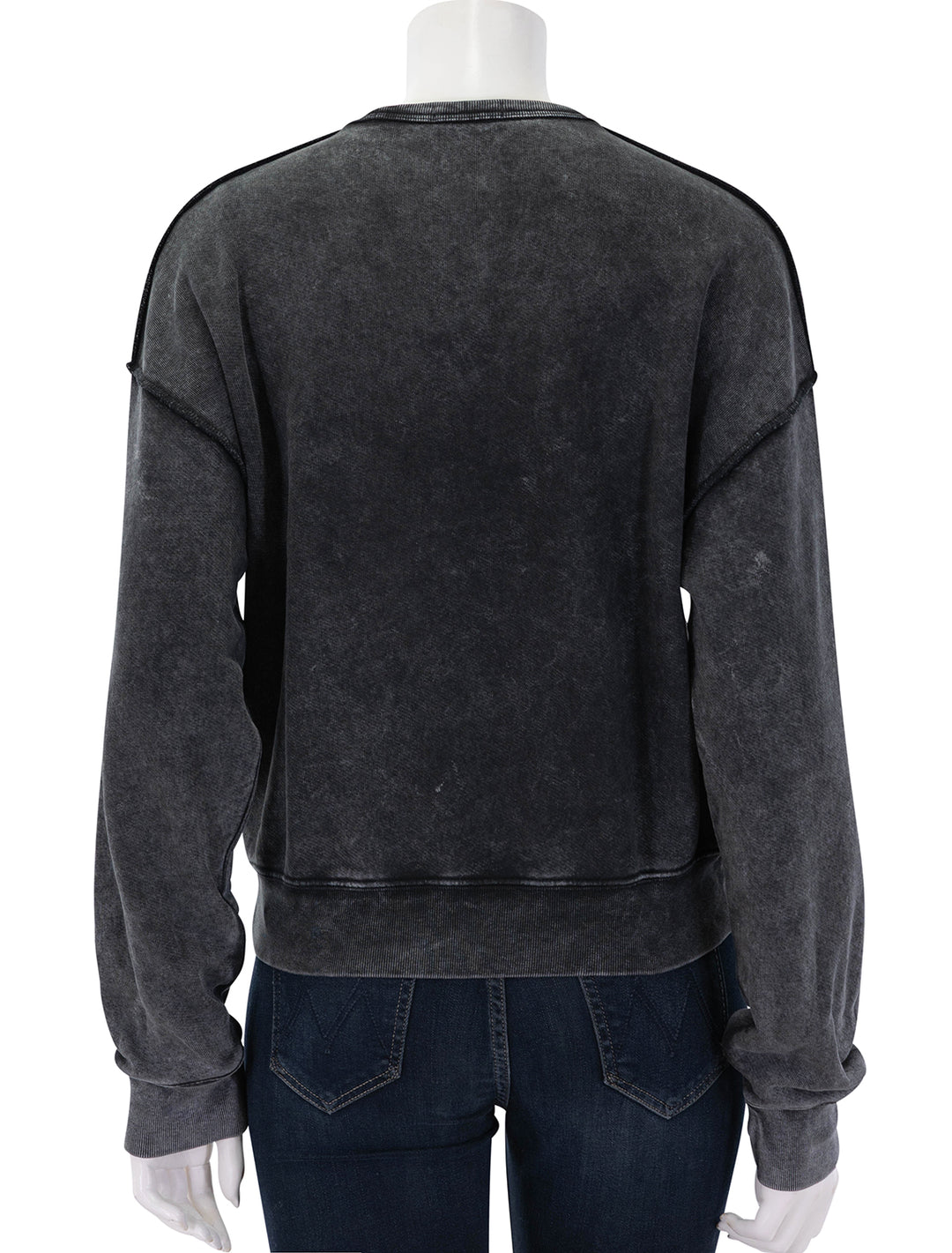 french terry pigment wash sweatshirt in black