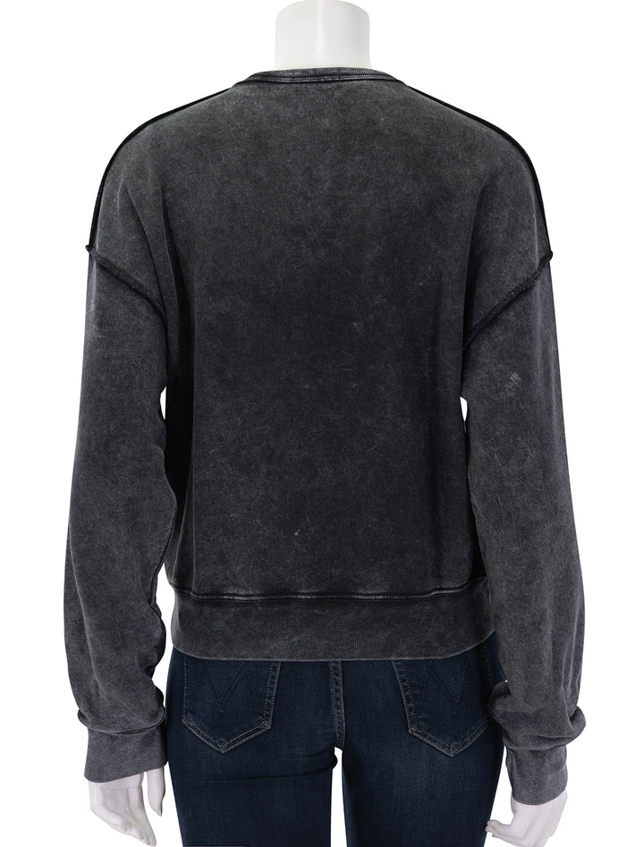 french terry pigment wash sweatshirt in black