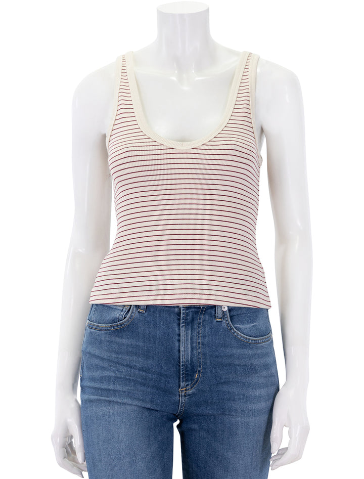 maria vneck tank in red stripe