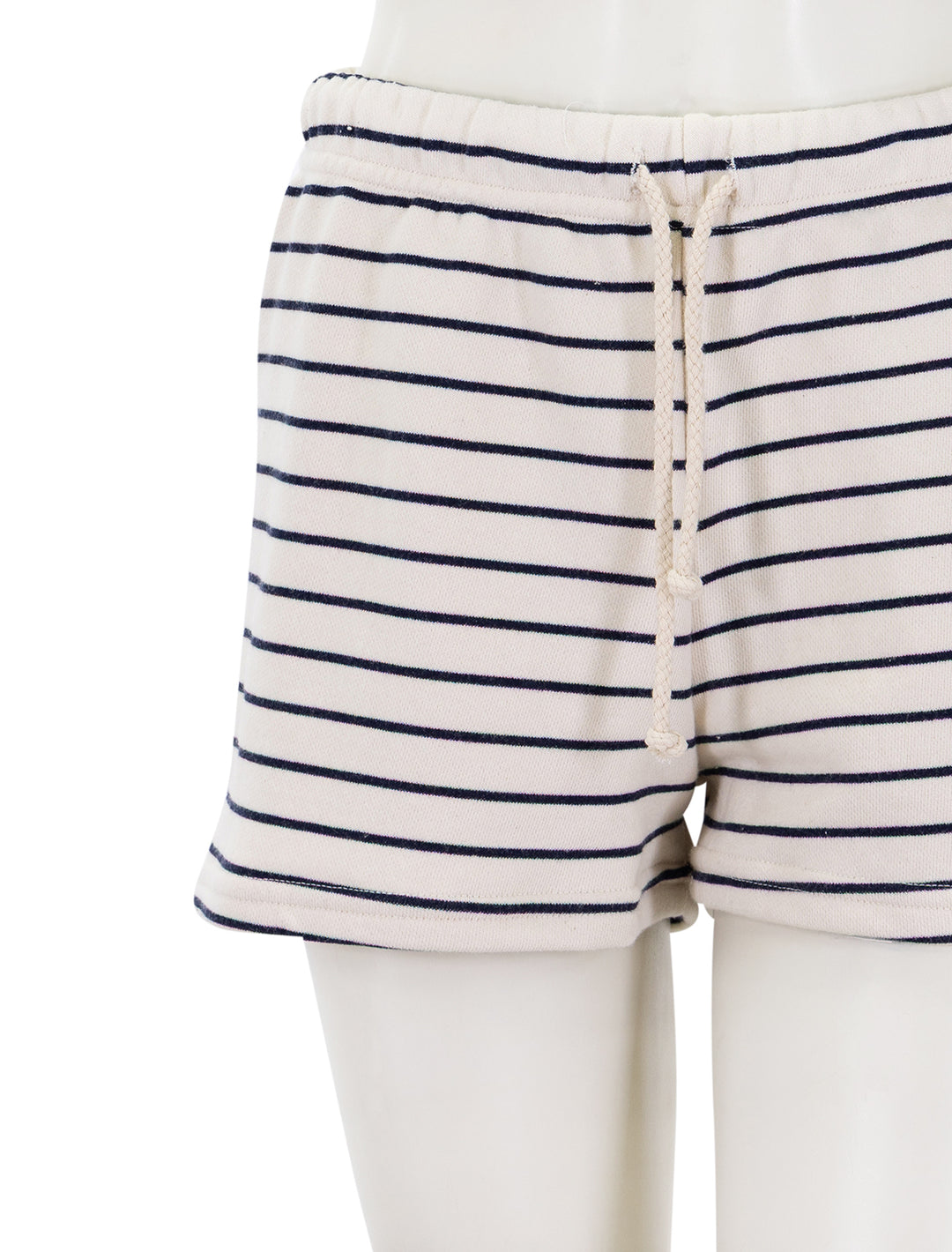 bennie stripe french terry short in navy and natural stripe