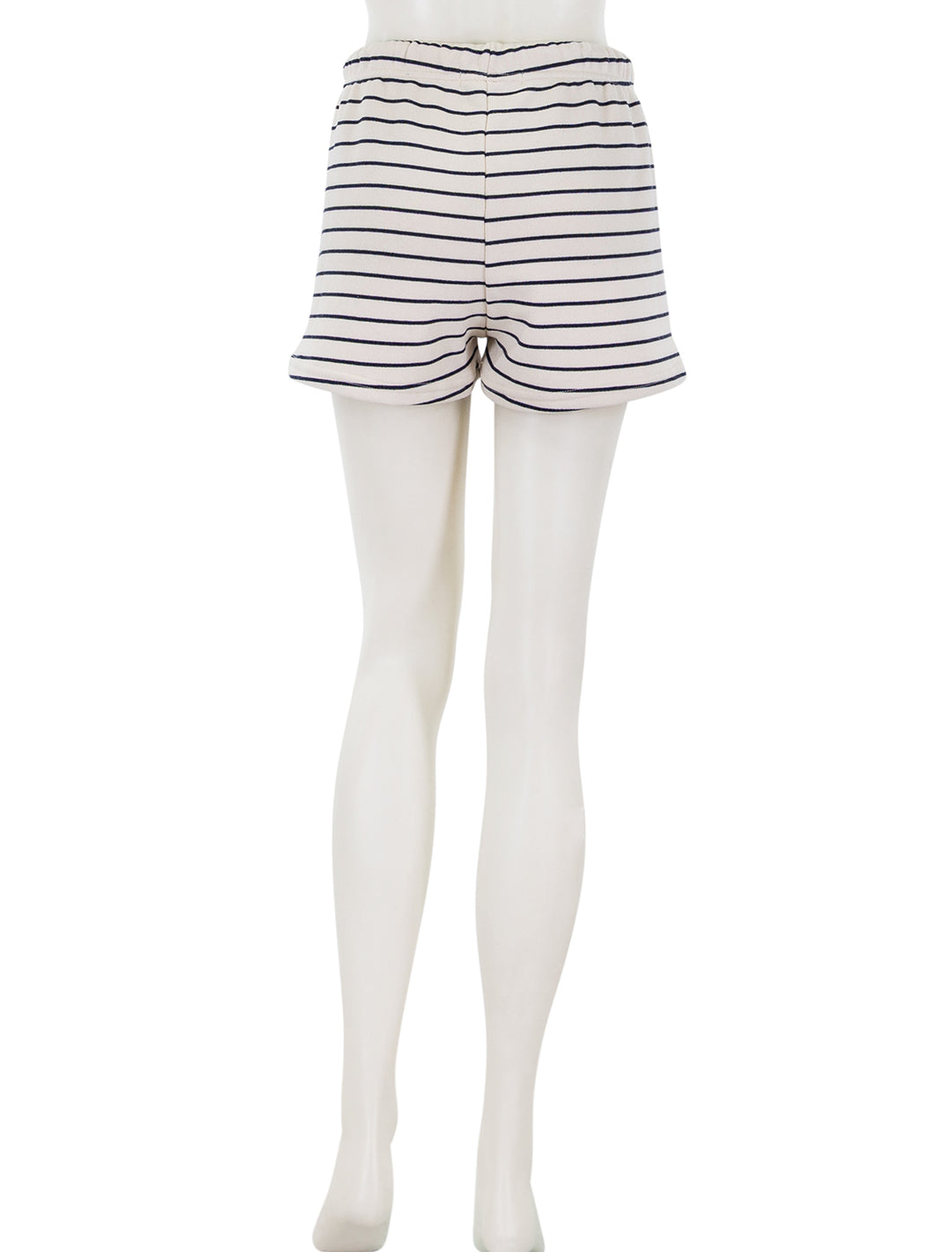 bennie stripe french terry short in navy and natural stripe
