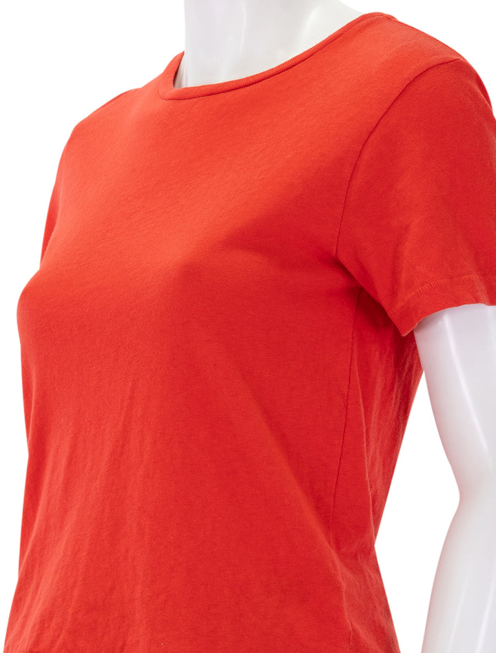 lisa recycle cotton slim crew tee in poppy red