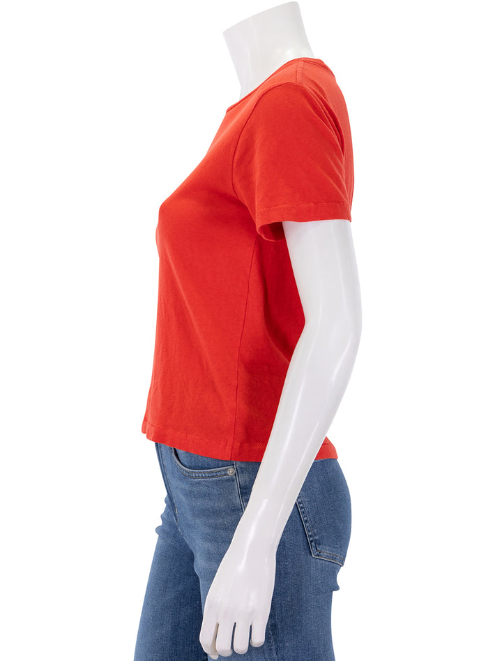 lisa recycle cotton slim crew tee in poppy red