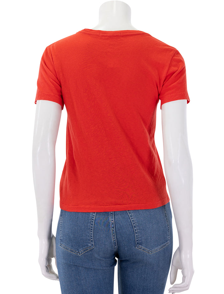 lisa recycle cotton slim crew tee in poppy red