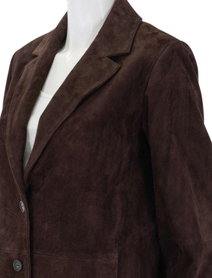 suede blazer in chocolate