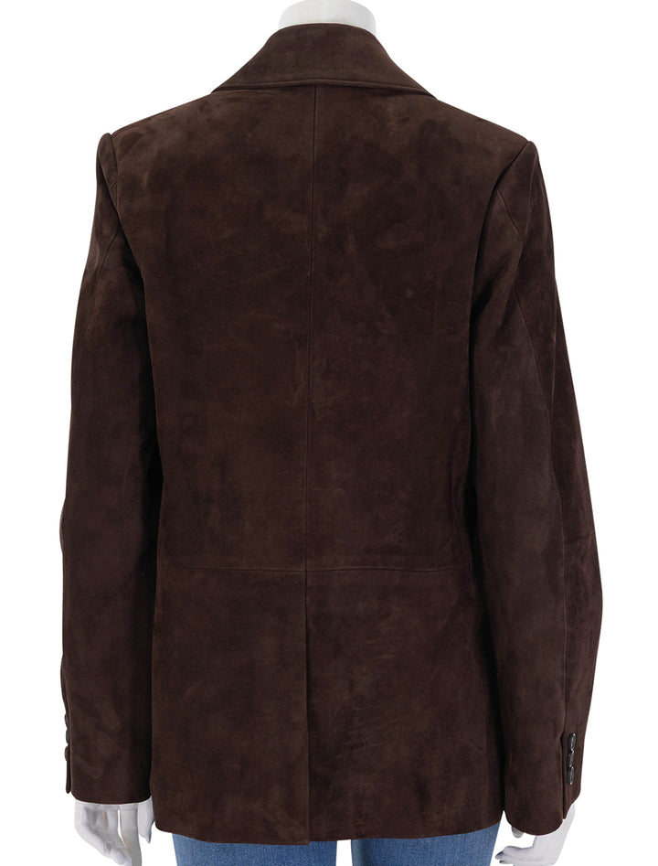 suede blazer in chocolate