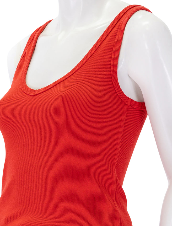 maria v neck tank in poppy red