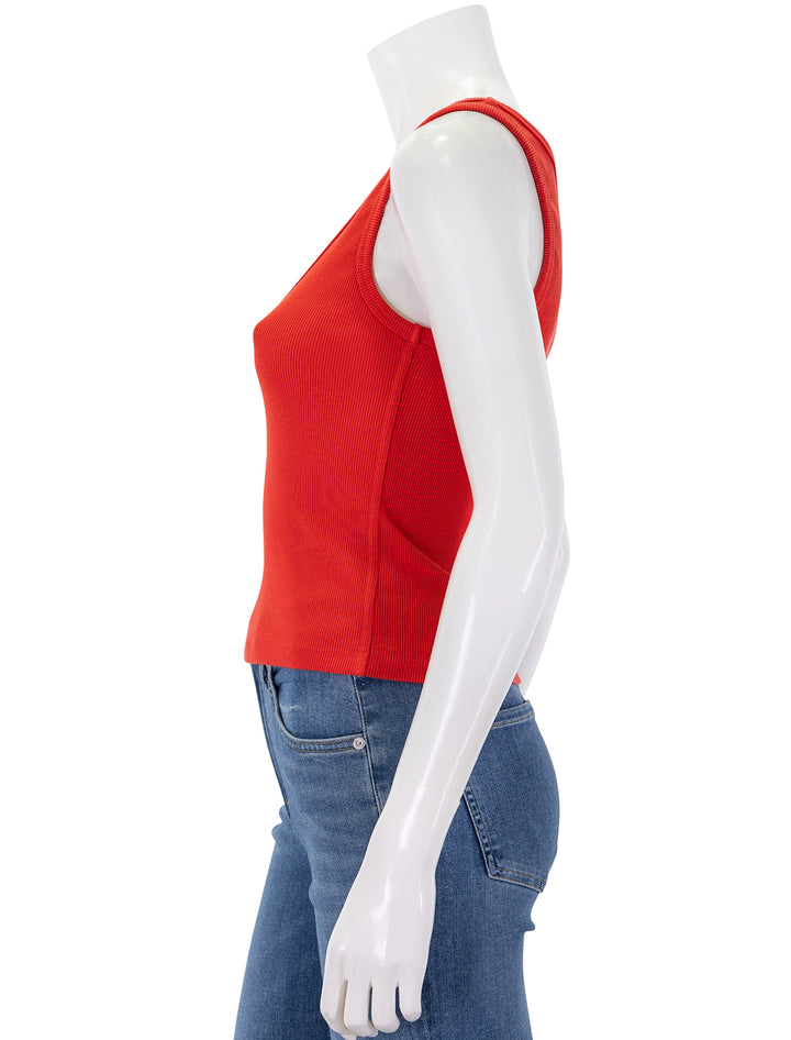 maria v neck tank in poppy red