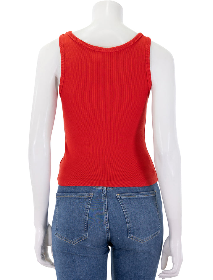 maria v neck tank in poppy red