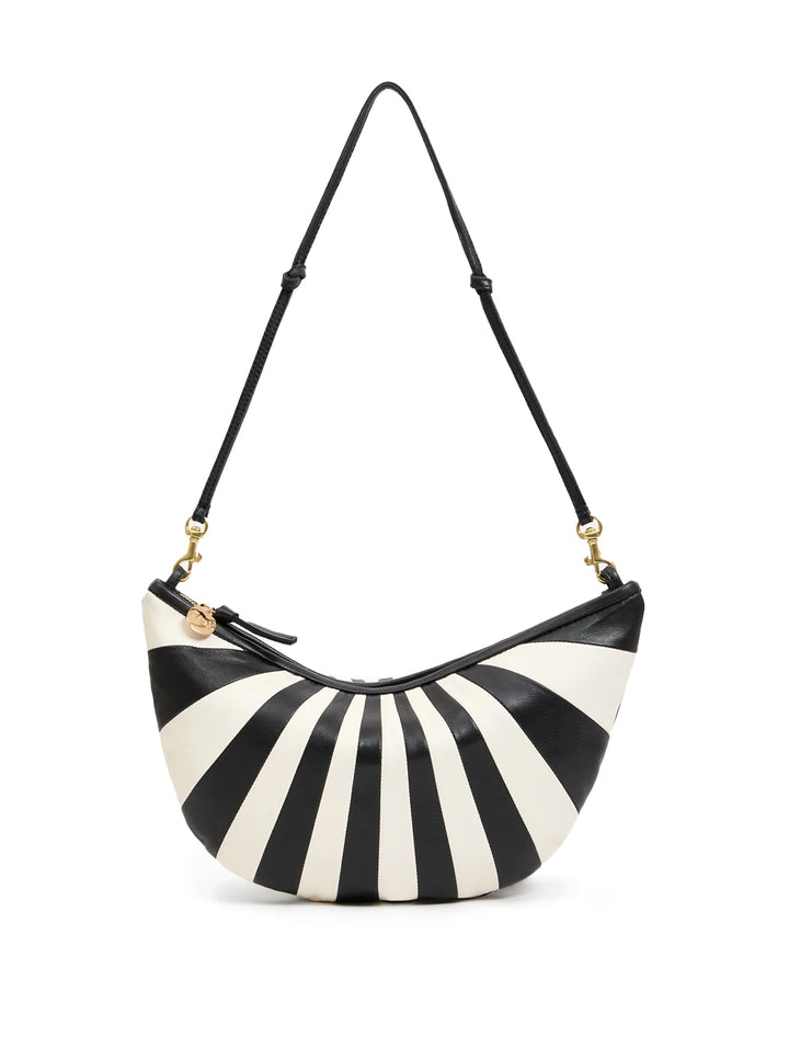 lune bag in black and cream sunburst