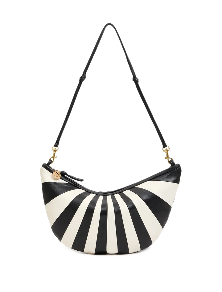 lune bag in black and cream sunburst