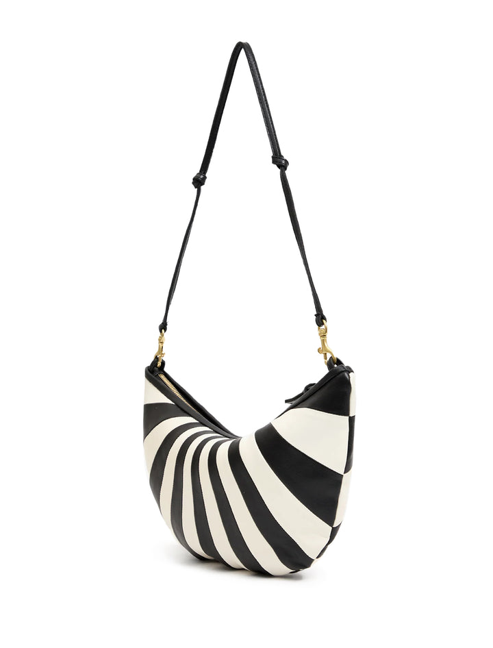 lune bag in black and cream sunburst