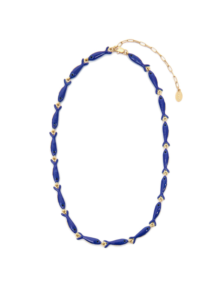 enamel sardine necklace