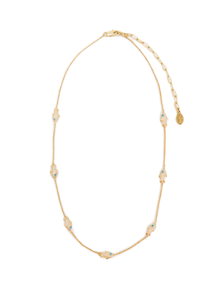 petite pearl sardine charm chain necklace